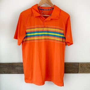 St. Andrews of Scotland Gold‎ Shirt Polo Orange M Men's Striped